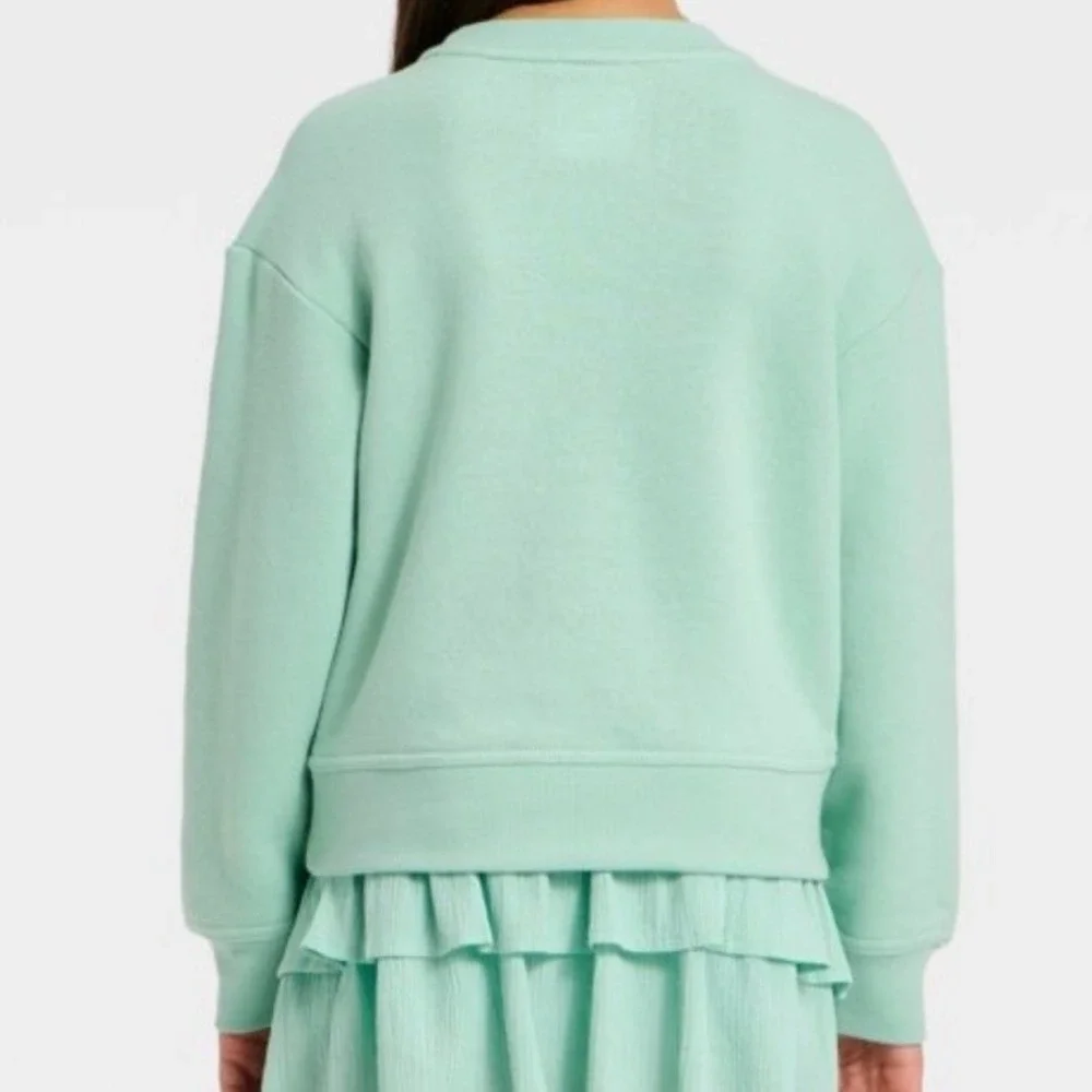 Cat & Jack Girls Mint Green Merci Sweatshirt and Joggers Set‎ Size L 10/12 NEW